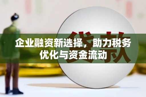 金昌企业融资新选择，助力税务优化与资金流动