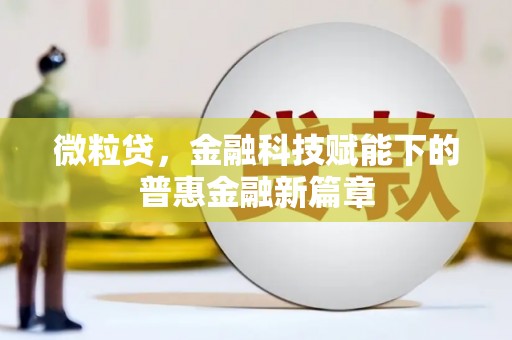 金昌微粒贷，金融科技赋能下的普惠金融新篇章