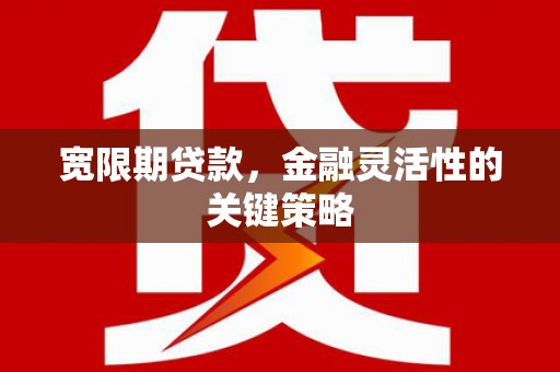 金昌宽限期贷款，金融灵活性的关键策略