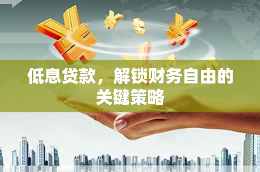 金昌低息贷款，解锁财务自由的关键策略