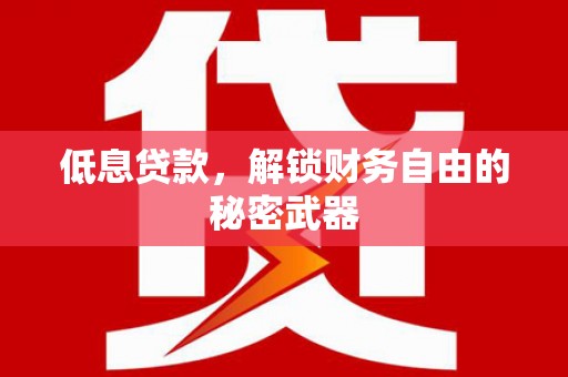 金昌低息贷款，解锁财务自由的秘密武器