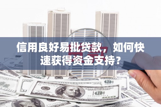 金昌信用良好易批贷款，如何快速获得资金支持？