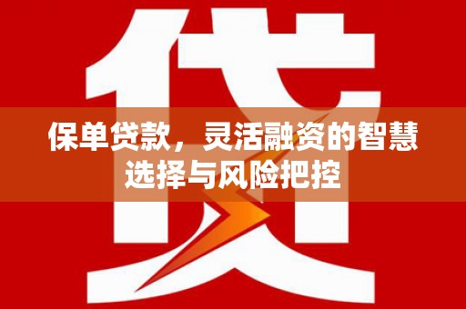 金昌保单贷款，灵活融资的智慧选择与风险把控