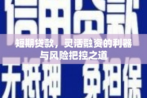 金昌短期贷款，灵活融资的利器与风险把控之道
