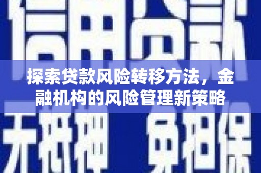 金昌探索贷款风险转移方法，金融机构的风险管理新策略