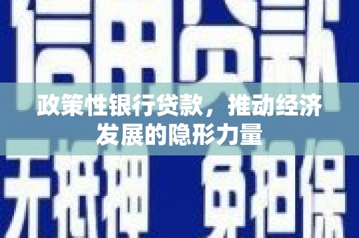 金昌政策性银行贷款，推动经济发展的隐形力量