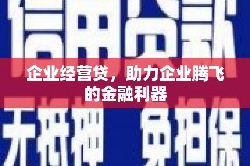 金昌企业经营贷，助力企业腾飞的金融利器
