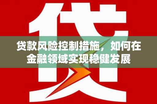 金昌贷款风险控制措施，如何在金融领域实现稳健发展