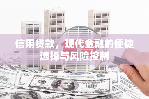 金昌信用贷款，现代金融的便捷选择与风险控制