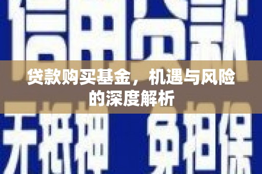 金昌贷款购买基金，机遇与风险的深度解析