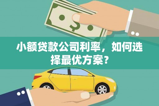 金昌小额贷款公司利率，如何选择最优方案？