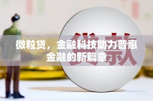 金昌微粒贷，金融科技助力普惠金融的新篇章