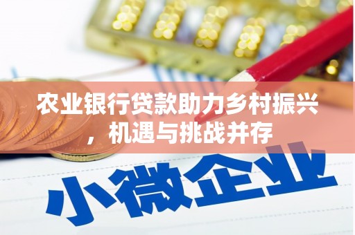 金昌农业银行贷款助力乡村振兴，机遇与挑战并存