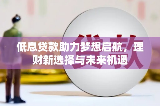 金昌低息贷款助力梦想启航，理财新选择与未来机遇