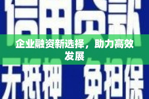 金昌企业融资新选择，助力高效发展